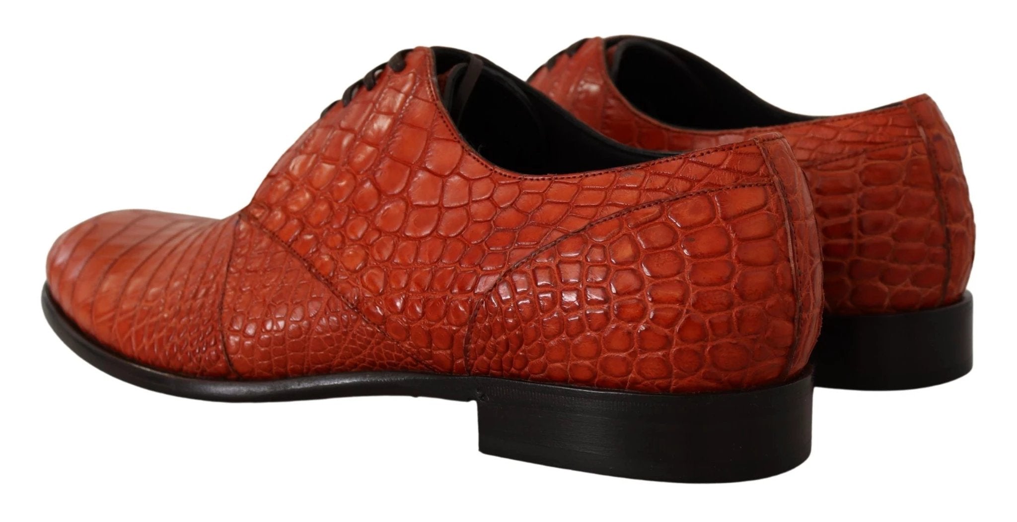 Dolce & Gabbana Orange Exotic Leather Dress Derby Shoes by Dolce & Gabbana