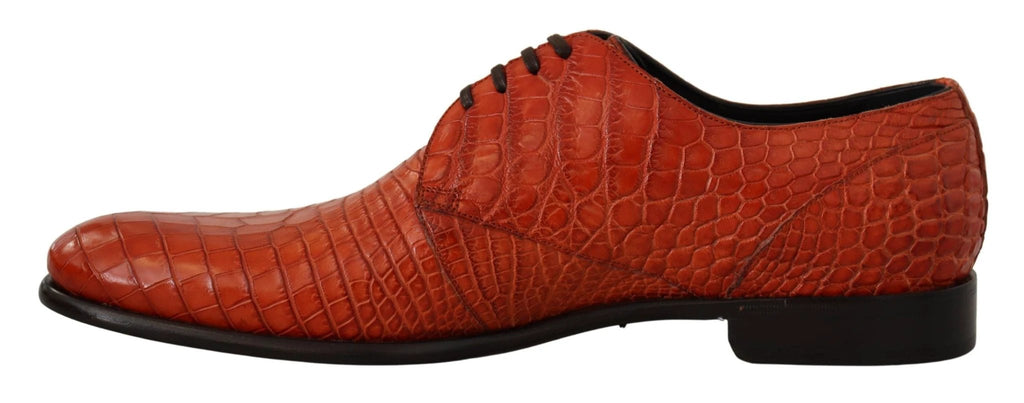 Dolce & Gabbana Orange Exotic Leather Dress Derby Shoes by Dolce & Gabbana