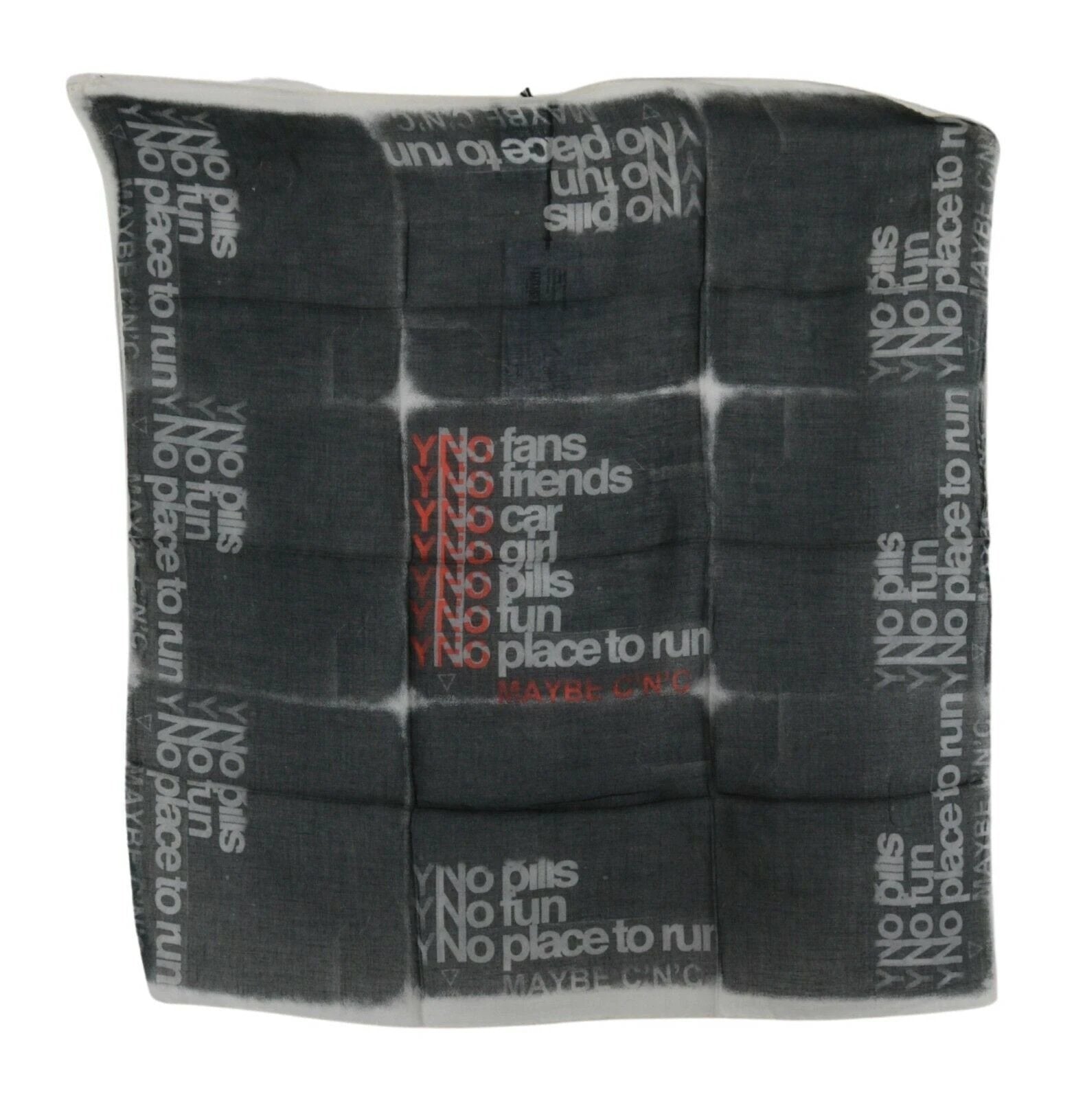 Costume National Dark Gray Wool Foulard Branded Scarf by Costume National