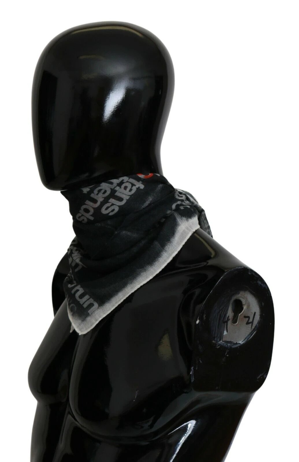 Costume National Dark Gray Wool Foulard Branded Scarf by Costume National