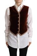 Dolce & Gabbana Bordeaux Velvet Cotton V-neck Sleeveless Vest Top by Dolce & Gabbana
