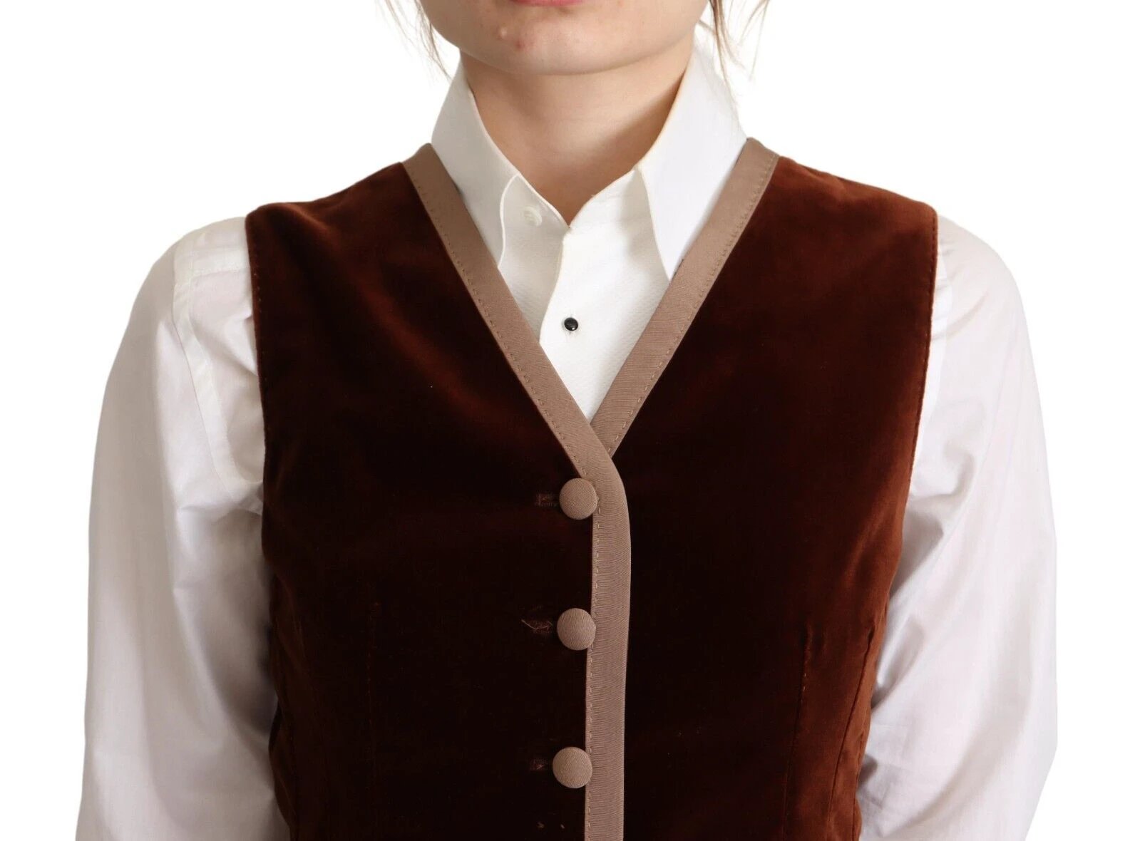 Dolce & Gabbana Bordeaux Velvet Cotton V-neck Sleeveless Vest Top by Dolce & Gabbana