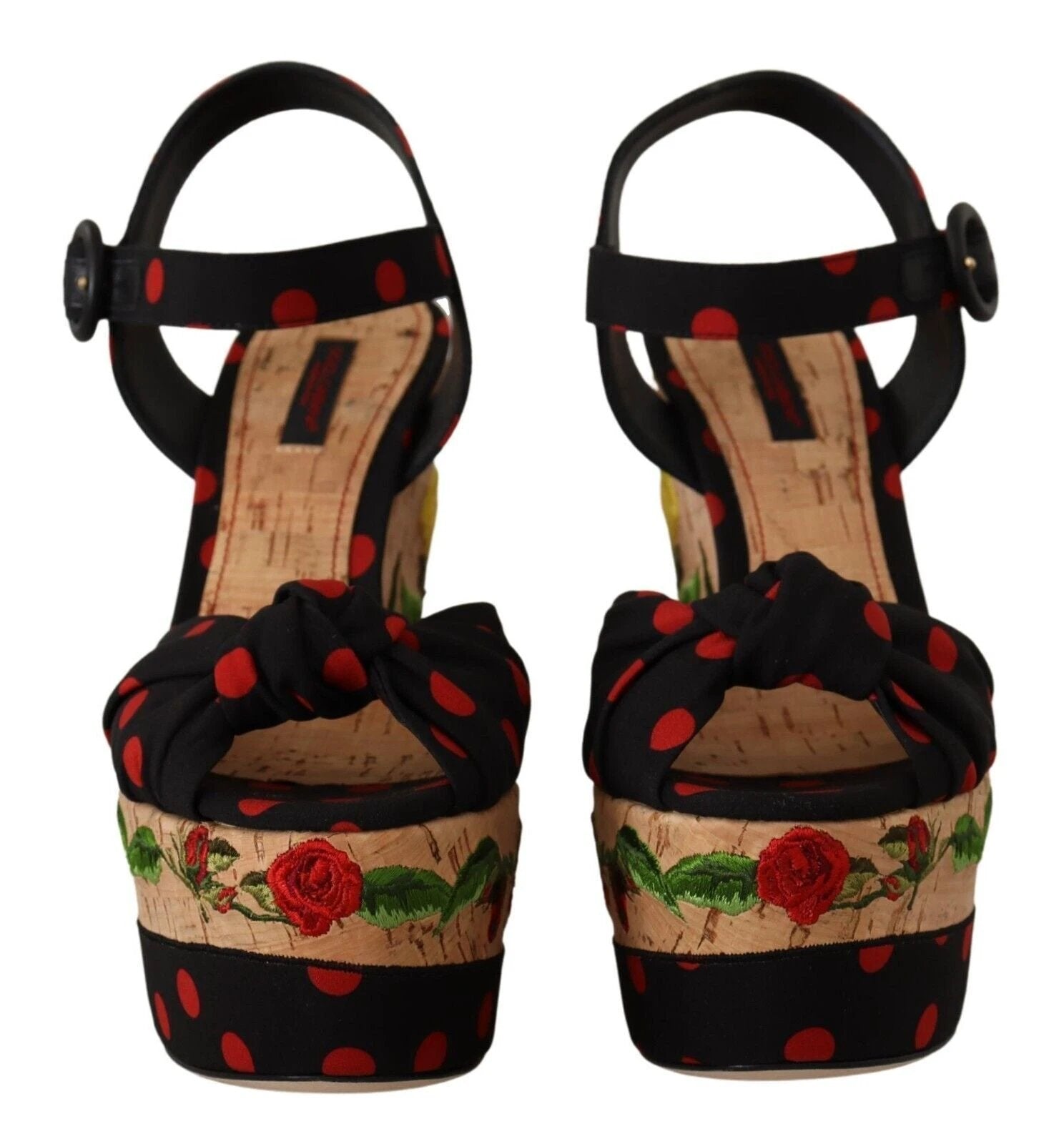 Dolce & Gabbana Multicolor Platform Wedges Sandals Charmeuse Shoes by Dolce & Gabbana