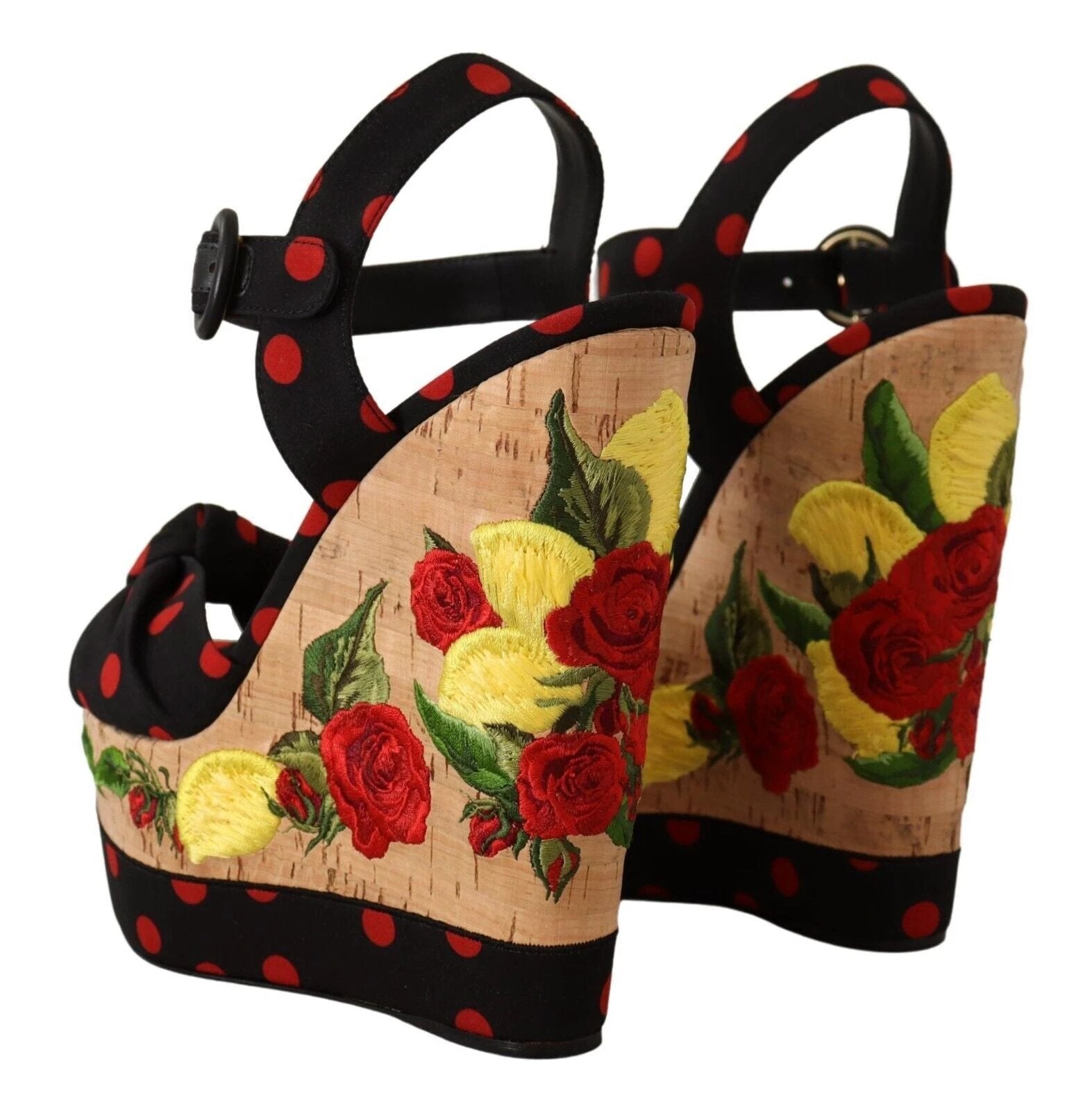 Dolce & Gabbana Multicolor Platform Wedges Sandals Charmeuse Shoes by Dolce & Gabbana