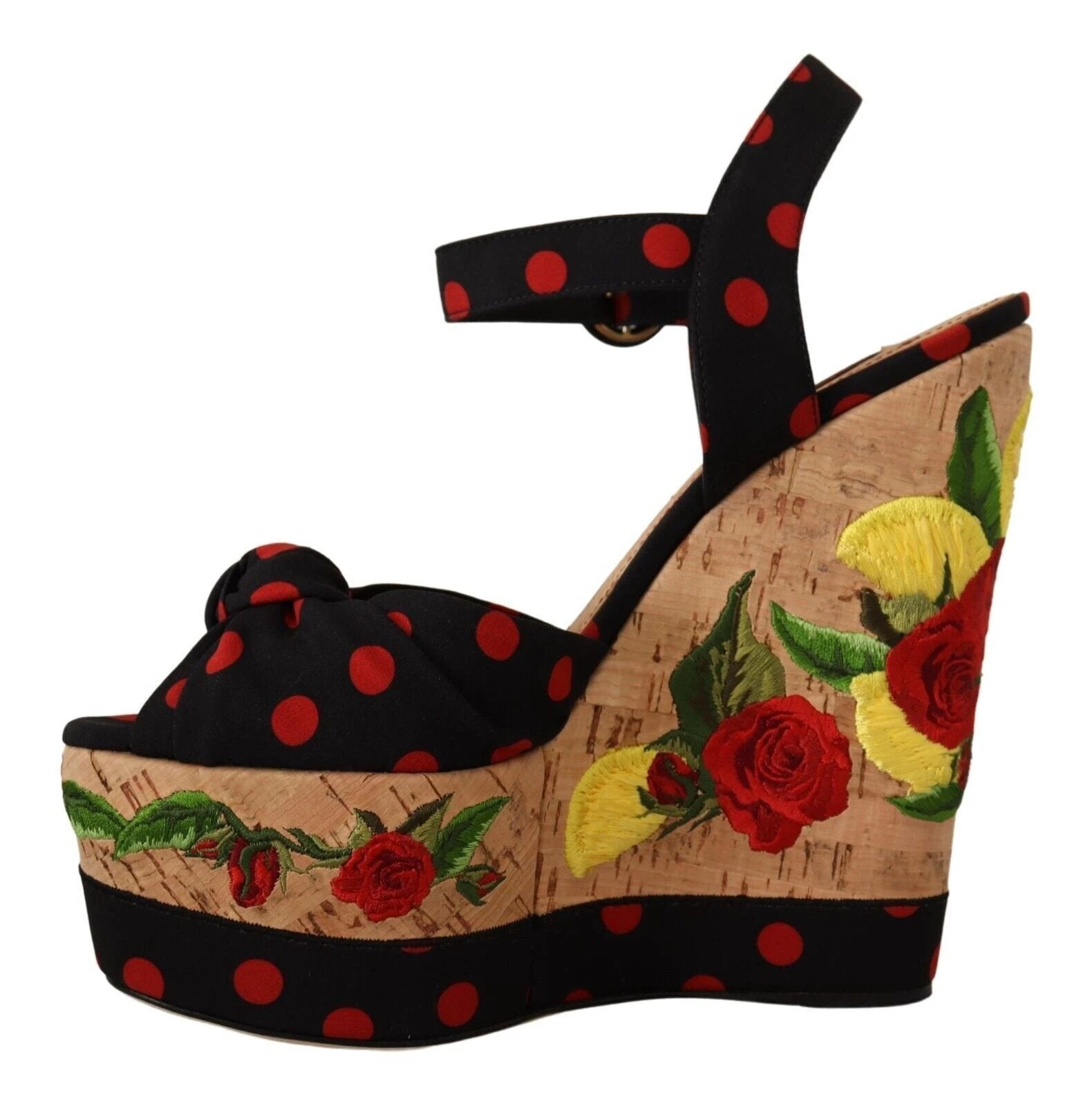 Dolce & Gabbana Multicolor Platform Wedges Sandals Charmeuse Shoes by Dolce & Gabbana
