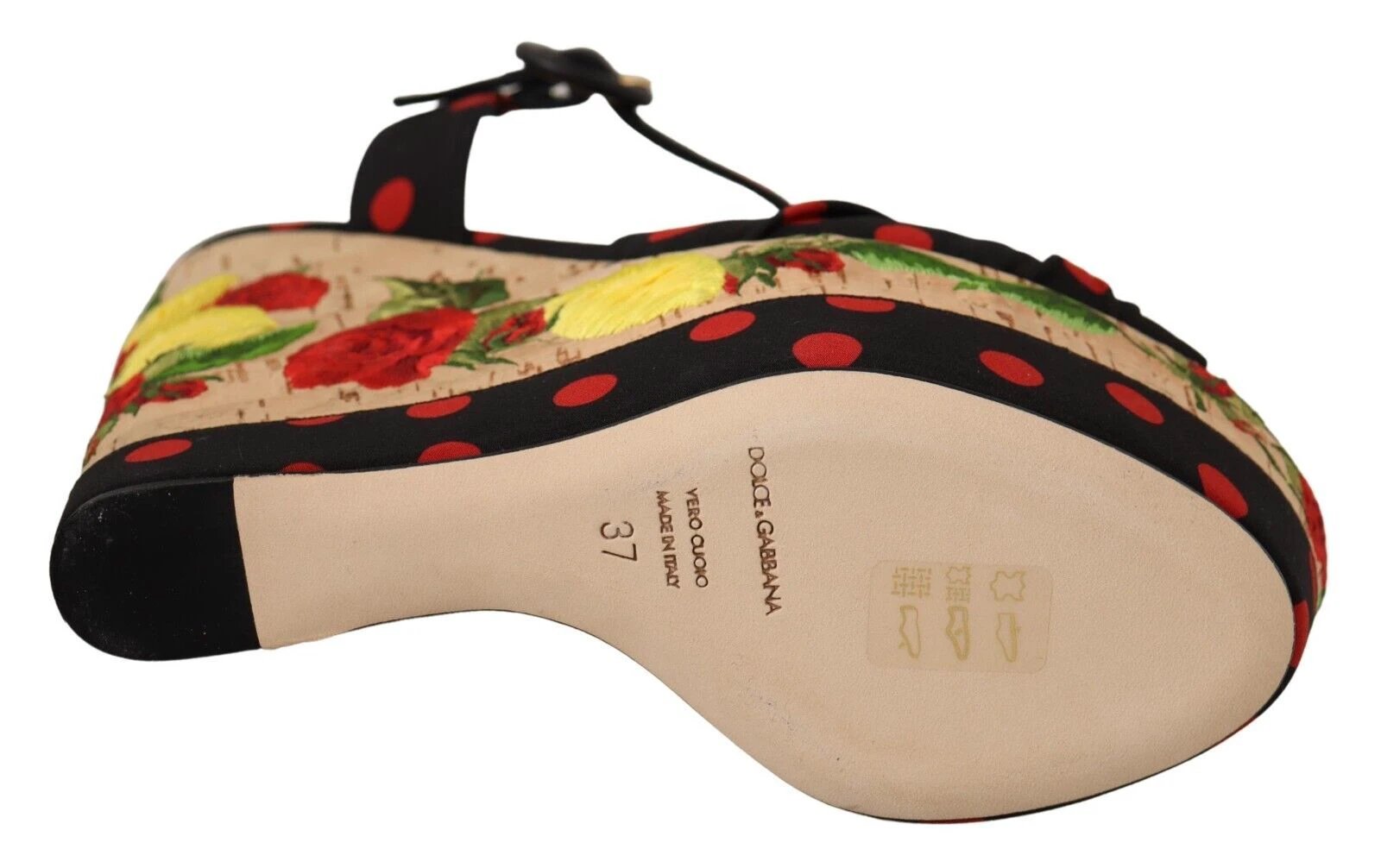 Dolce & Gabbana Multicolor Platform Wedges Sandals Charmeuse Shoes by Dolce & Gabbana