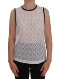 Dolce & Gabbana White Lace Floral Nylon Tank T-shirt by Dolce & Gabbana
