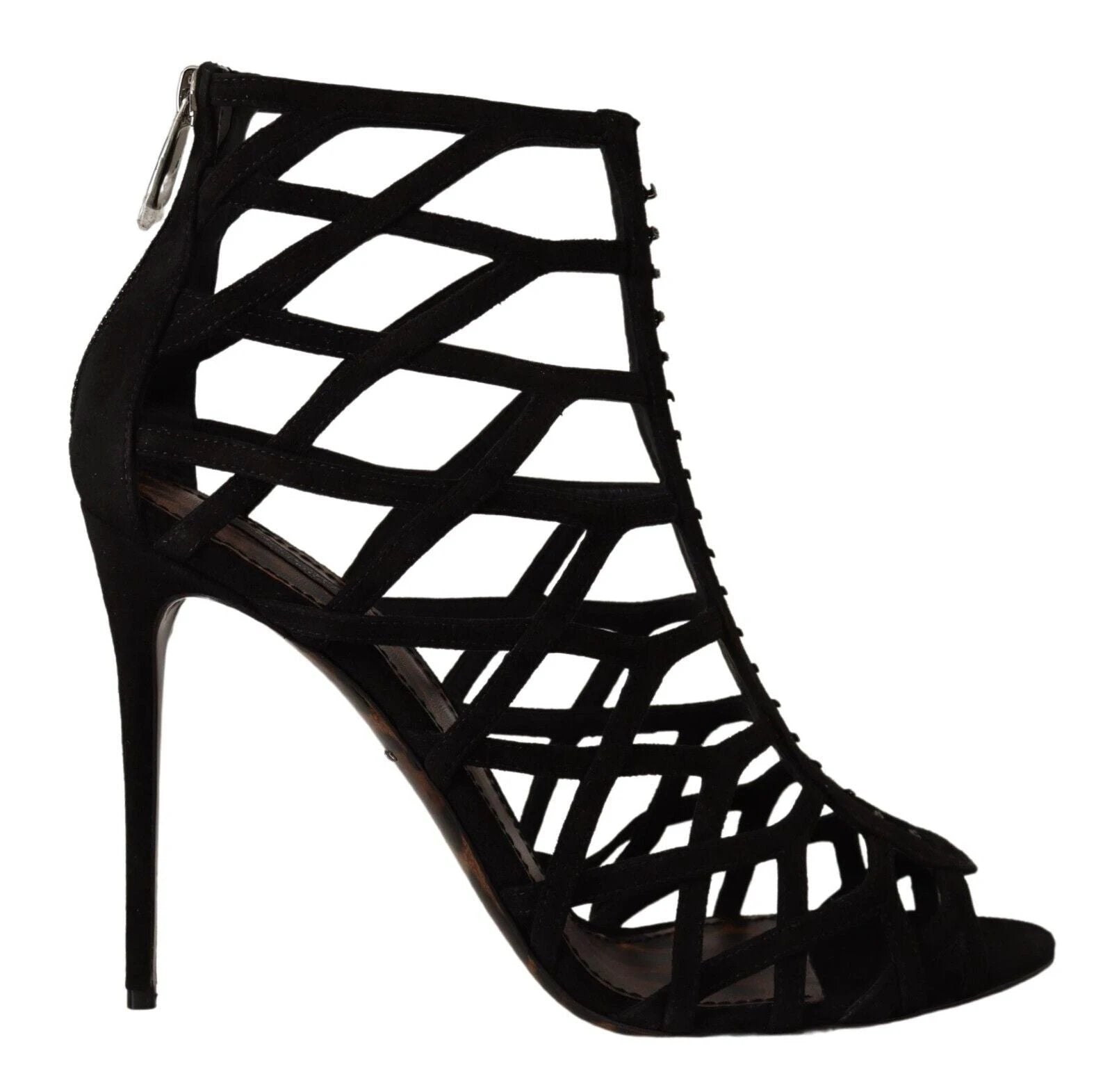 Dolce & Gabbana Black Suede Stiletto Heels Bette Sandals Shoes by Dolce & Gabbana