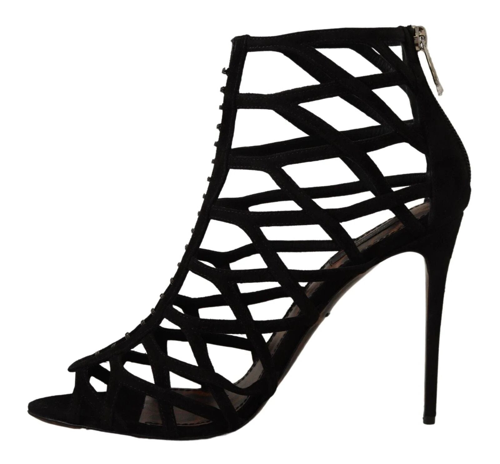 Dolce & Gabbana Black Suede Stiletto Heels Bette Sandals Shoes by Dolce & Gabbana
