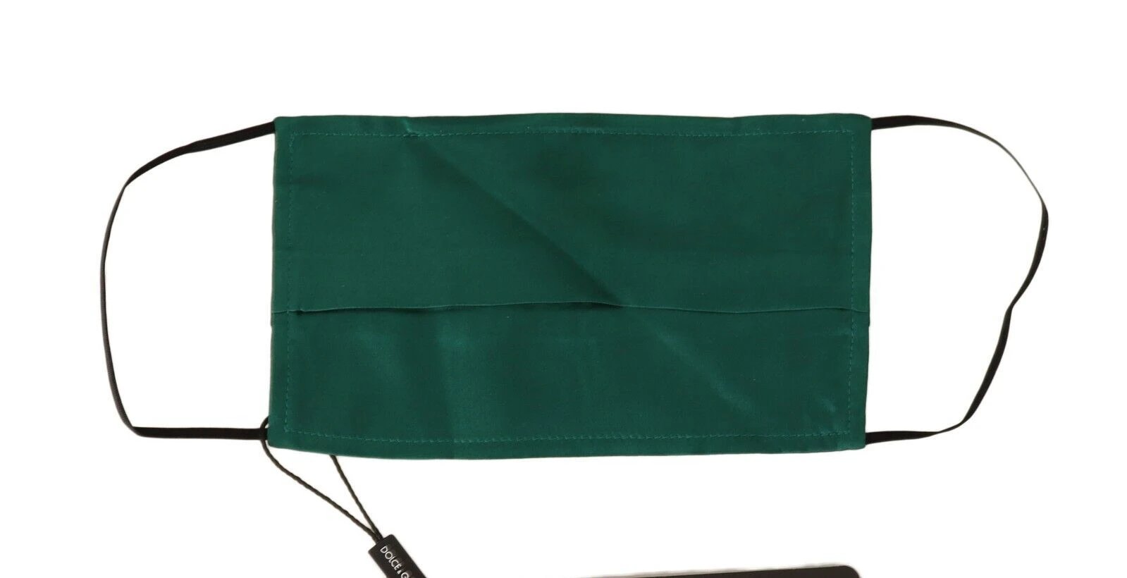 Dolce & Gabbana Green Silk Pleated Elastic Ear Strap Face Mask by Dolce & Gabbana