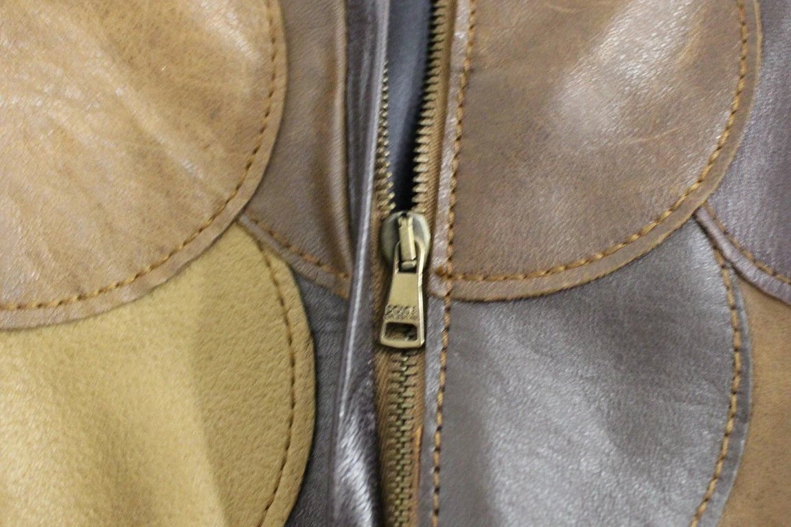 Dolce & Gabbana Brown Patchwork Leather Straight Skirt by Dolce & Gabbana