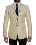 Dolce & Gabbana Beige Polka Dot Silk 2 Piece Blazer by Dolce & Gabbana