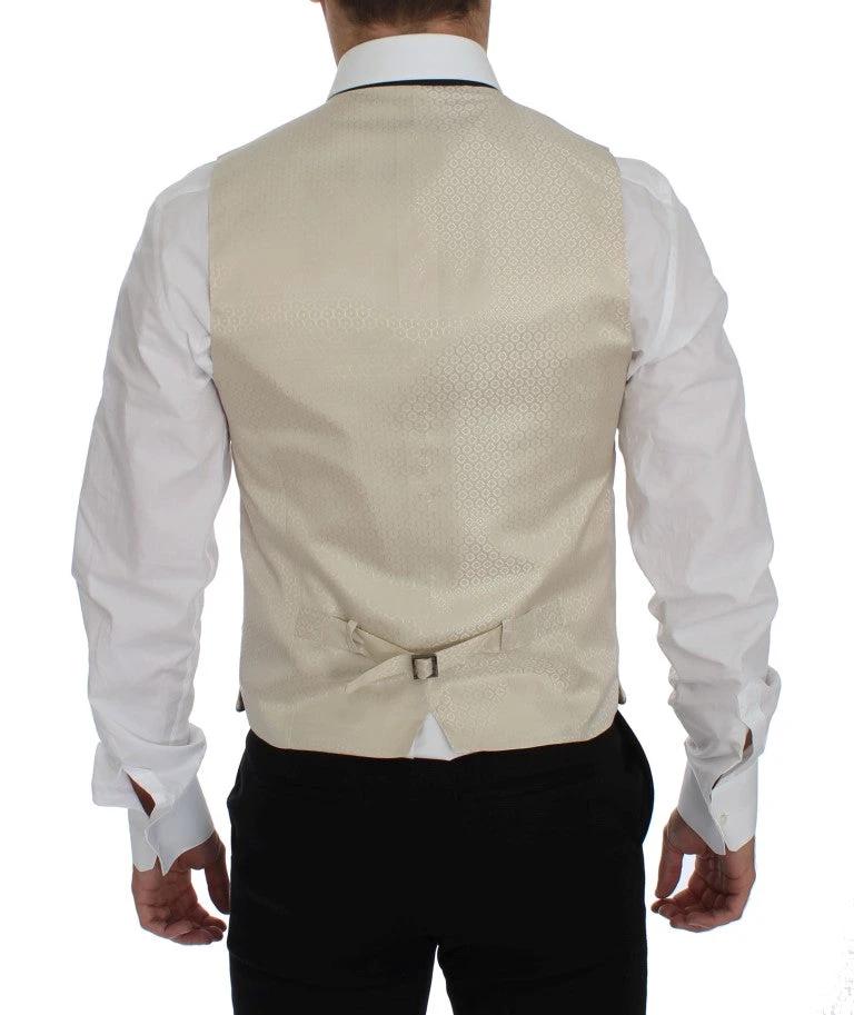 Dolce & Gabbana Beige Polka Dot Silk 2 Piece Blazer by Dolce & Gabbana