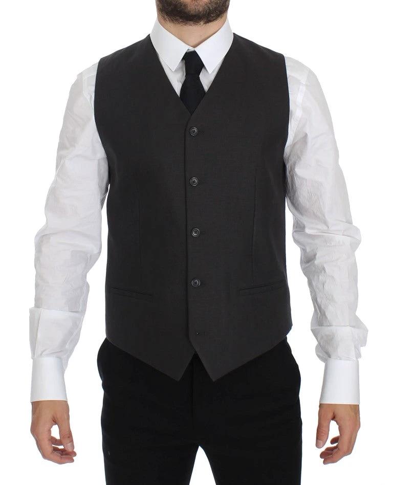 Dolce & Gabbana Gray Slim Fit Linen Blazer Jacket by Dolce & Gabbana