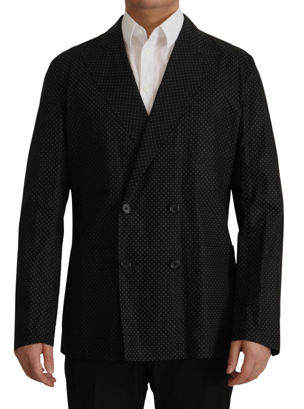Dolce & Gabbana Black Polka Dotted Cotton Blazer Jacket by Dolce & Gabbana