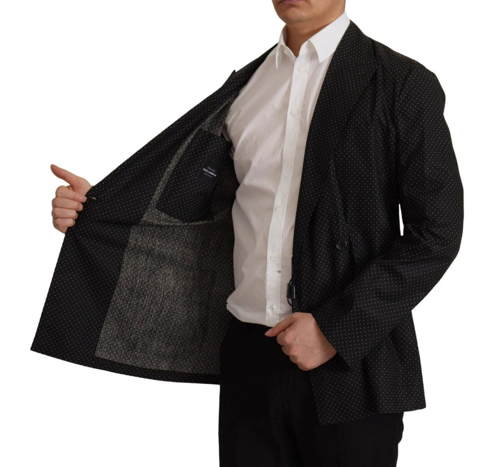 Dolce & Gabbana Black Polka Dotted Cotton Blazer Jacket by Dolce & Gabbana