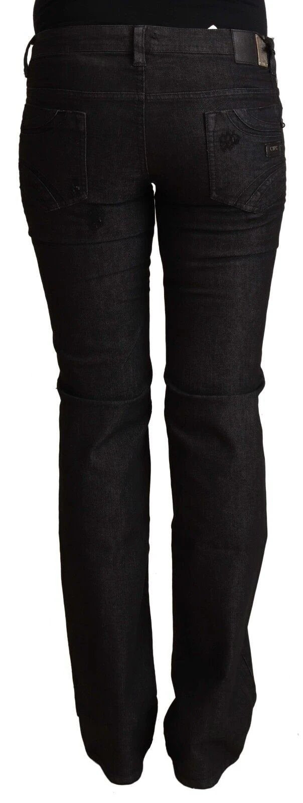 Costume National Black Cotton Low Waist Skinny Jeans by Costume National