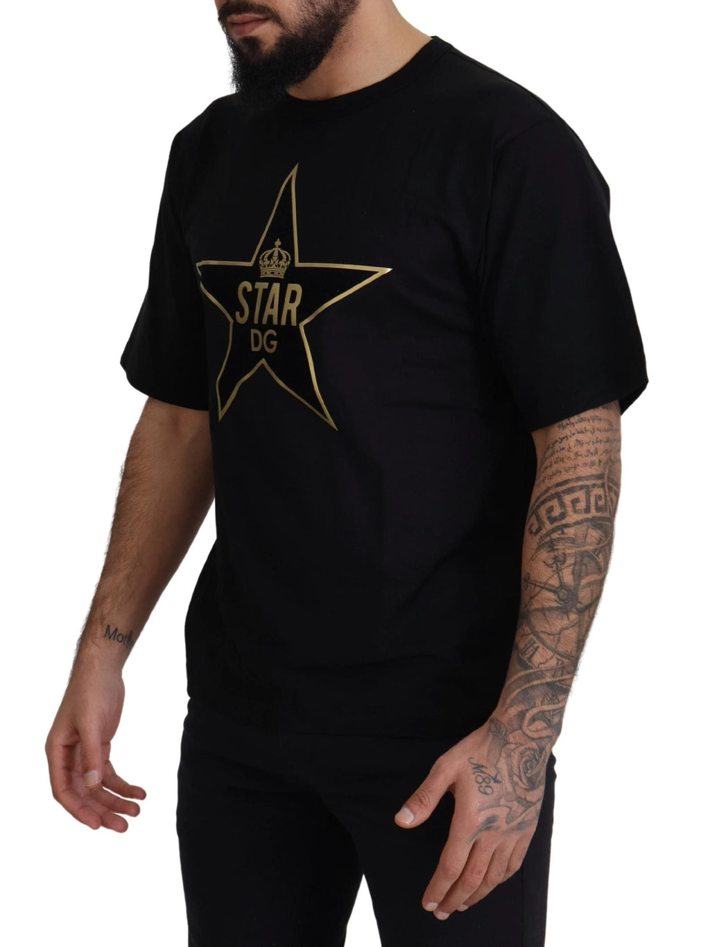 Dolce & Gabbana Black Gold STAR Crown DG Cotton Crewneck T-shirt by Dolce & Gabbana