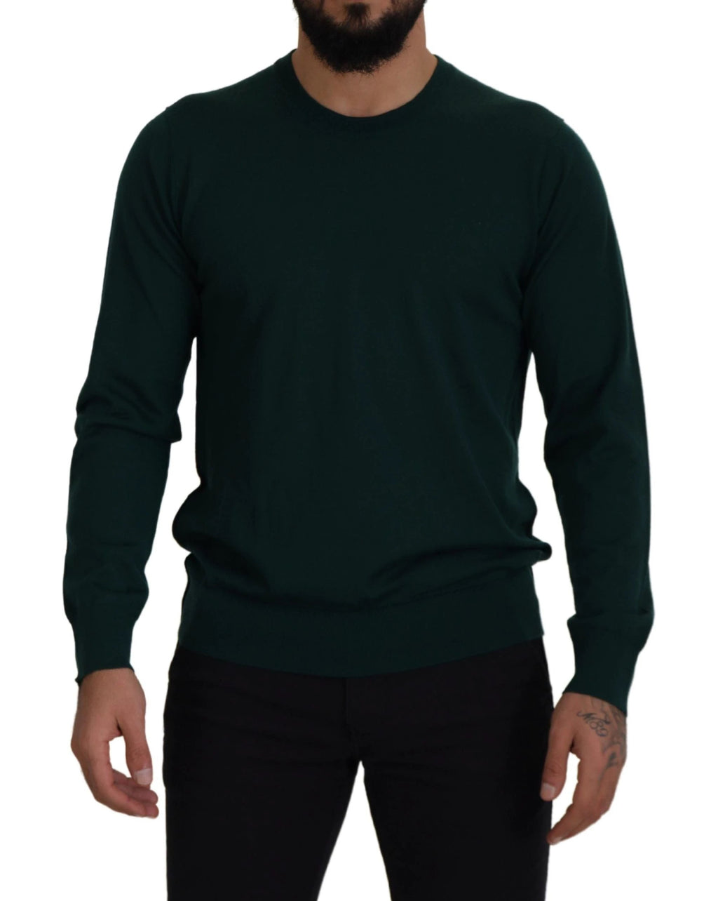 Dolce & Gabbana Green Cashmere Crewneck Pullover Sweater by Dolce & Gabbana
