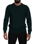 Dolce & Gabbana Green Cashmere Crewneck Pullover Sweater by Dolce & Gabbana