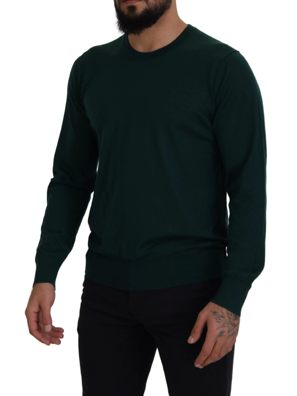 Dolce & Gabbana Green Cashmere Crewneck Pullover Sweater by Dolce & Gabbana