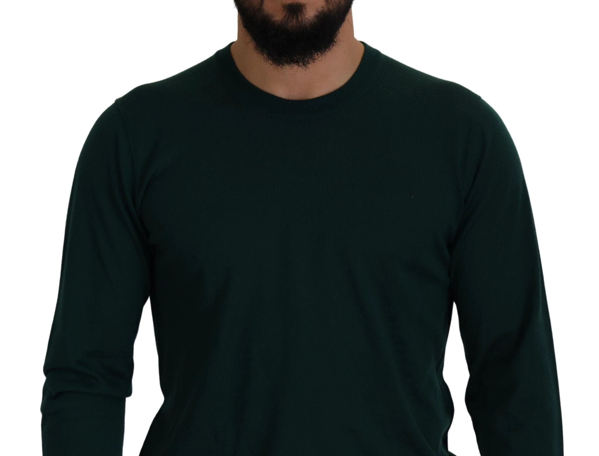 Dolce & Gabbana Green Cashmere Crewneck Pullover Sweater by Dolce & Gabbana