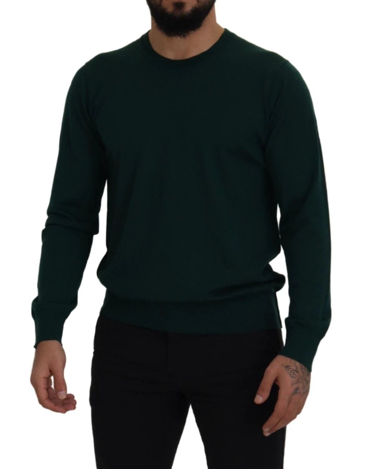 Dolce & Gabbana Green Cashmere Crewneck Pullover Sweater by Dolce & Gabbana
