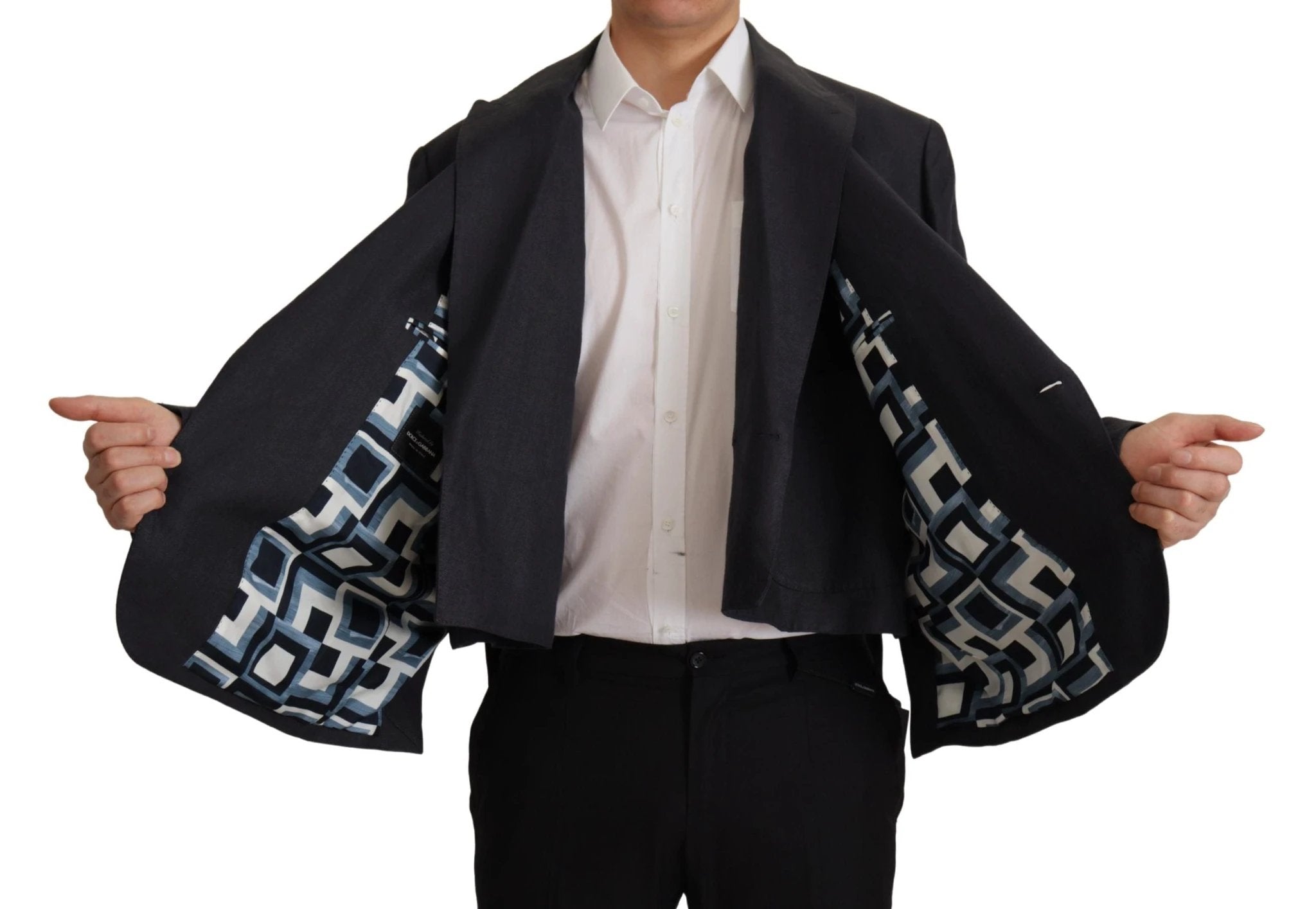 Dolce & Gabbana Blue Linen Formal Mens Blazer Jacket by Dolce & Gabbana