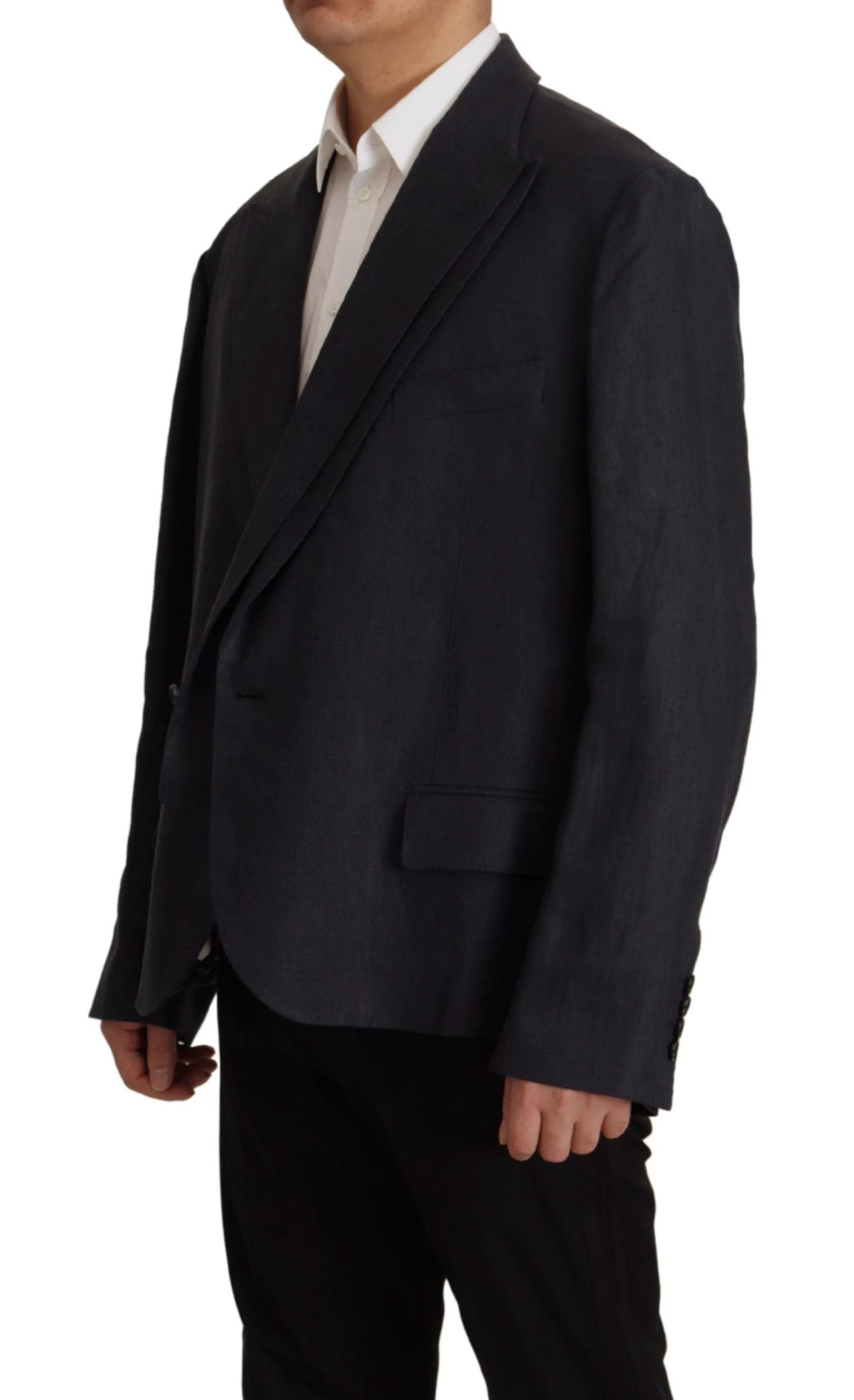 Dolce & Gabbana Blue Linen Formal Mens Blazer Jacket by Dolce & Gabbana