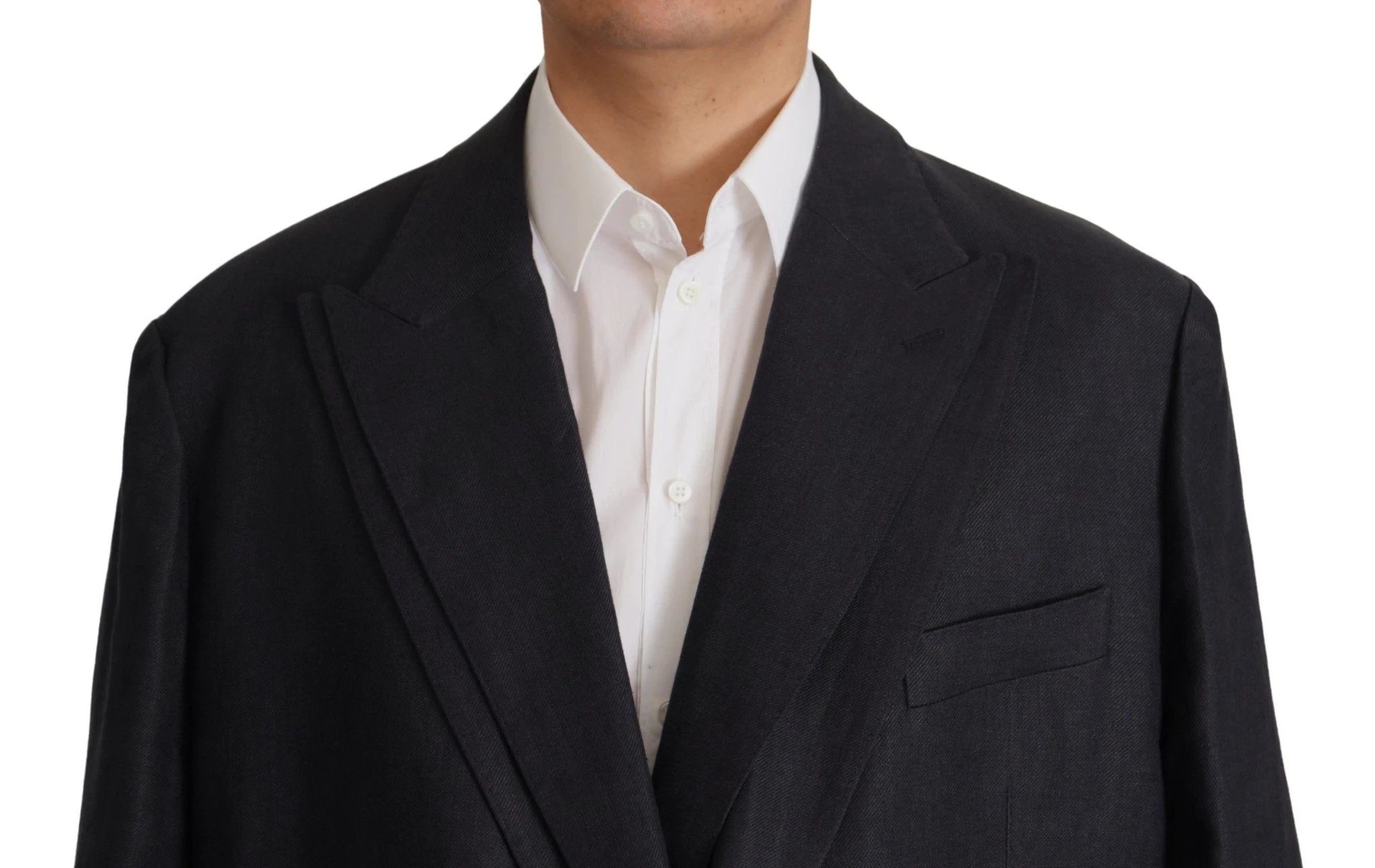 Dolce & Gabbana Blue Linen Formal Mens Blazer Jacket by Dolce & Gabbana