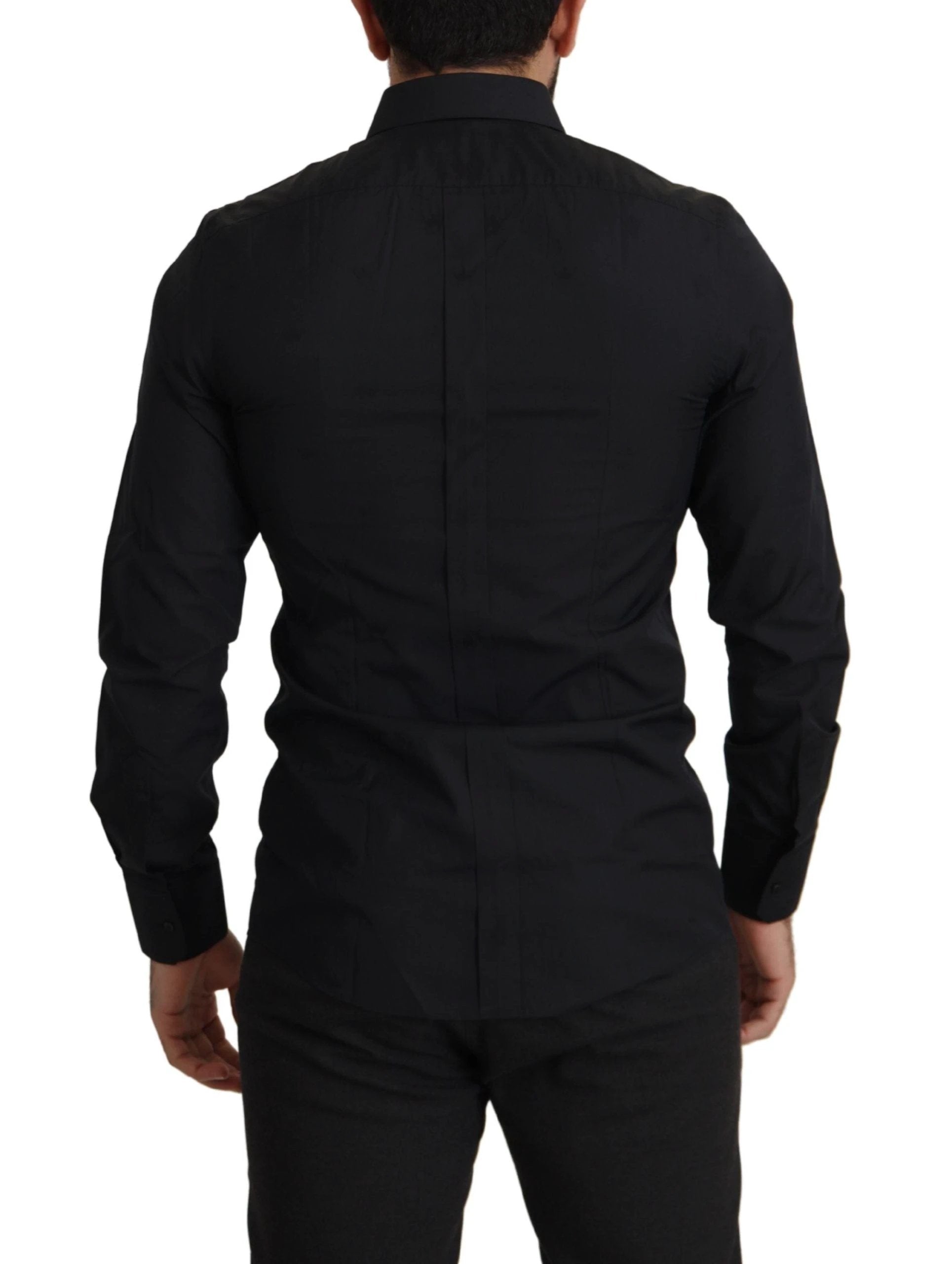 Dolce & Gabbana Black Cotton GOLD Slim Fit Dress Shirt by Dolce & Gabbana