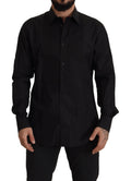 Dolce & Gabbana Black GOLD Slim Fit Tuxedo Dress Shirt by Dolce & Gabbana