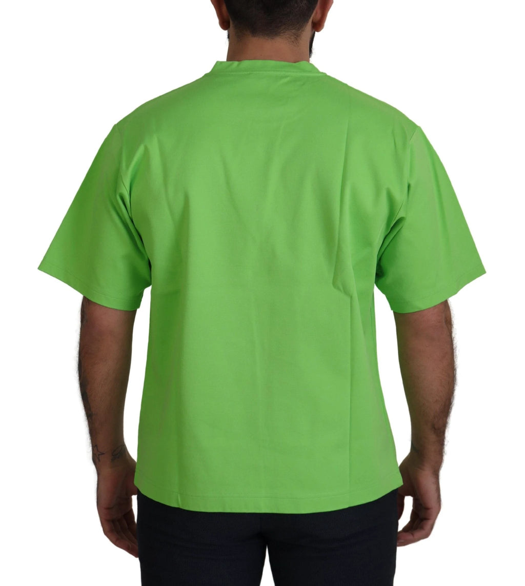 Dolce & Gabbana Green Cotton DG CHANNEL Top T-shirt by Dolce & Gabbana