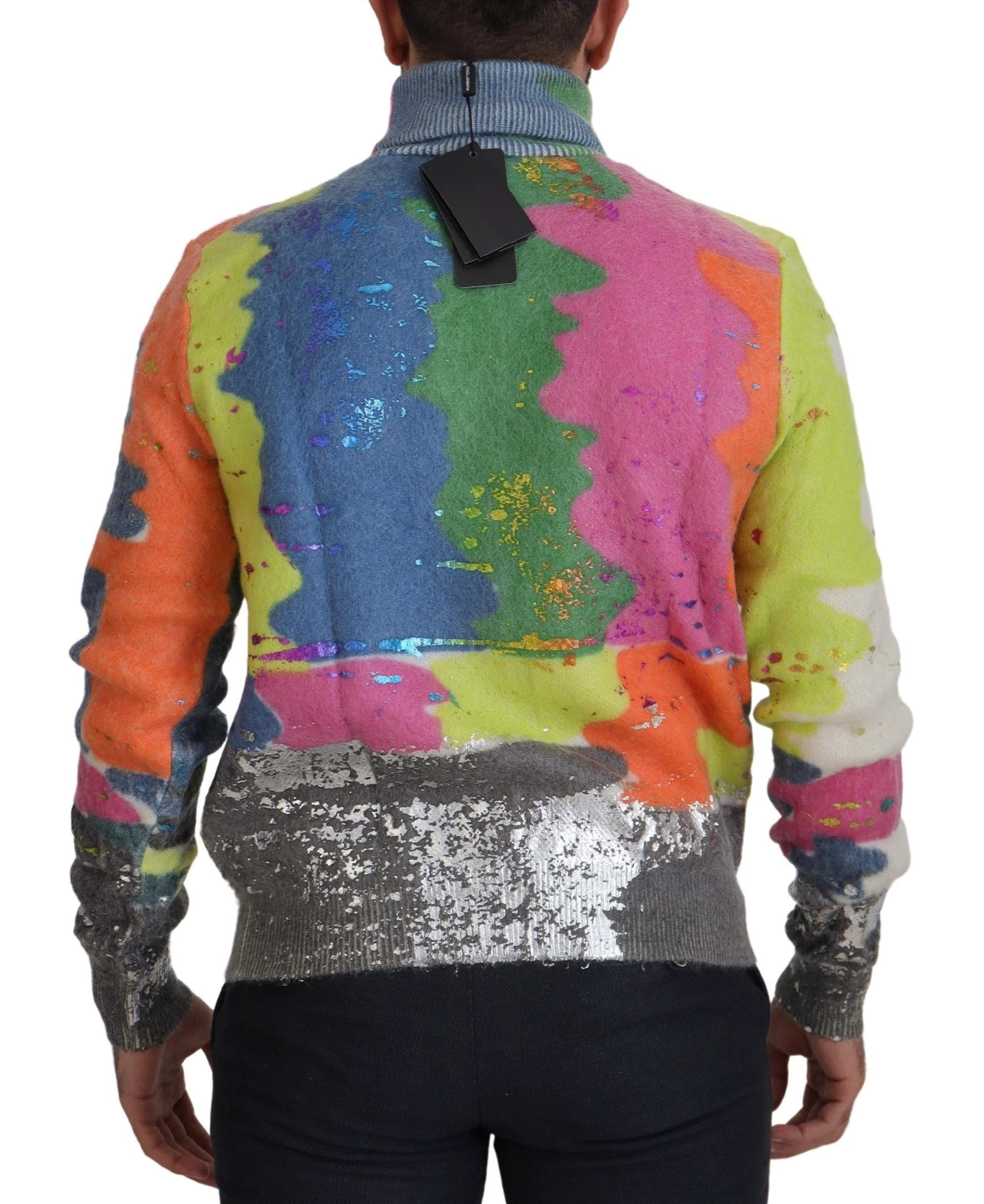Dolce & Gabbana Multicolor Turtleneck Pullover Mohair Sweater by Dolce & Gabbana
