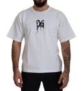 Dolce & Gabbana White Logo Print Cotton Crewneck T-shirt by Dolce & Gabbana