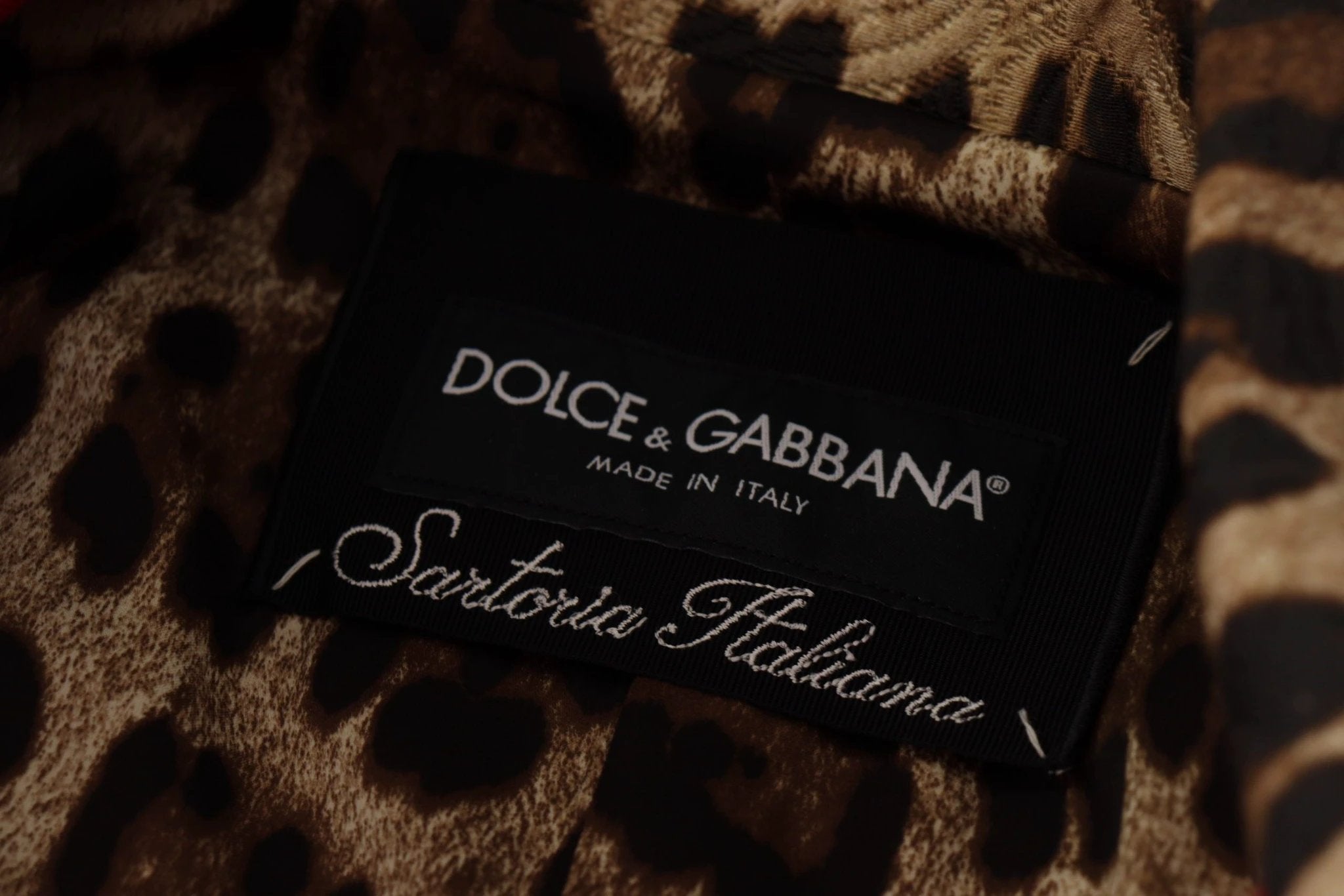 Dolce & Gabbana Red Leopard Wool Trenchcoat Jacket by Dolce & Gabbana