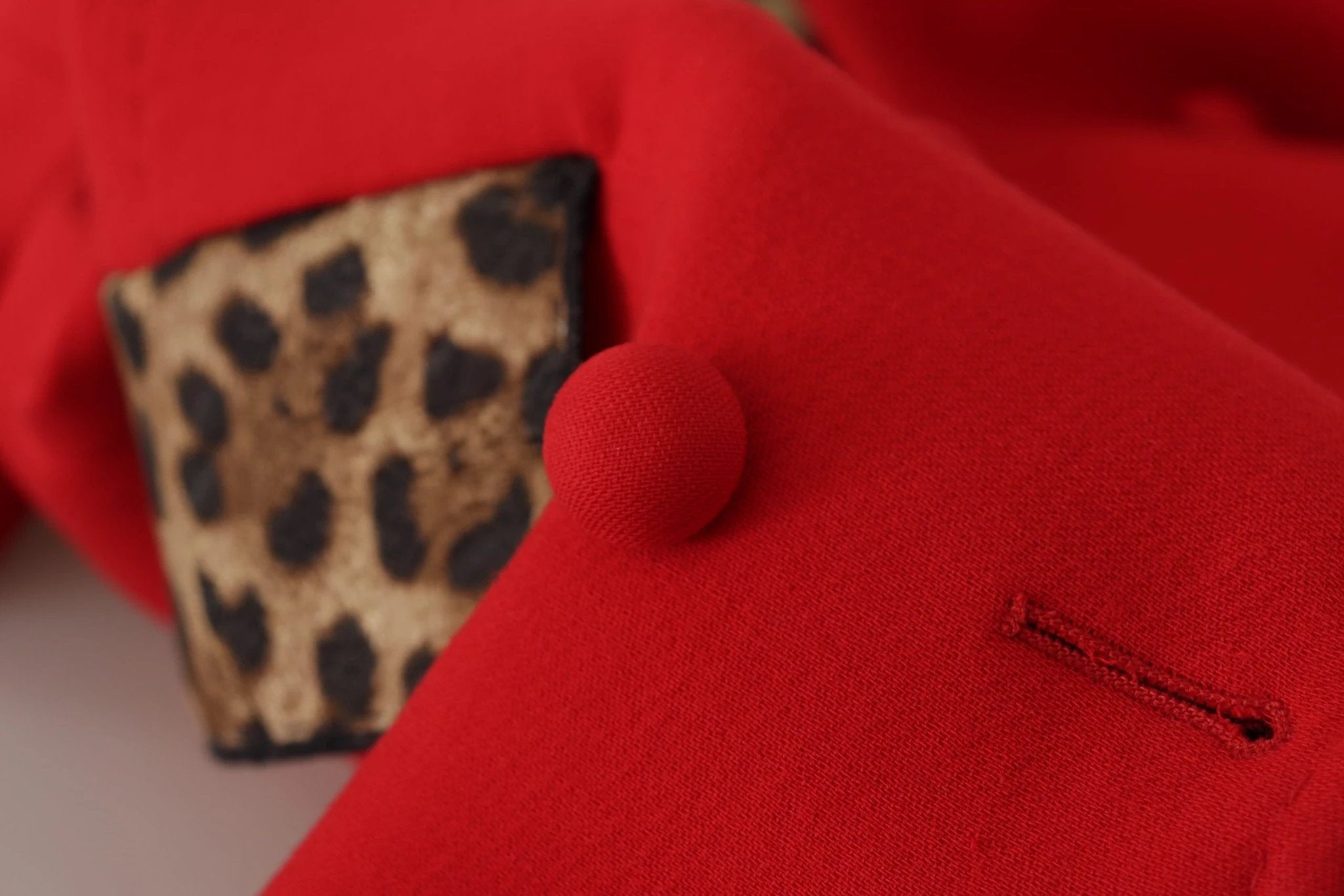 Dolce & Gabbana Red Leopard Wool Trenchcoat Jacket by Dolce & Gabbana