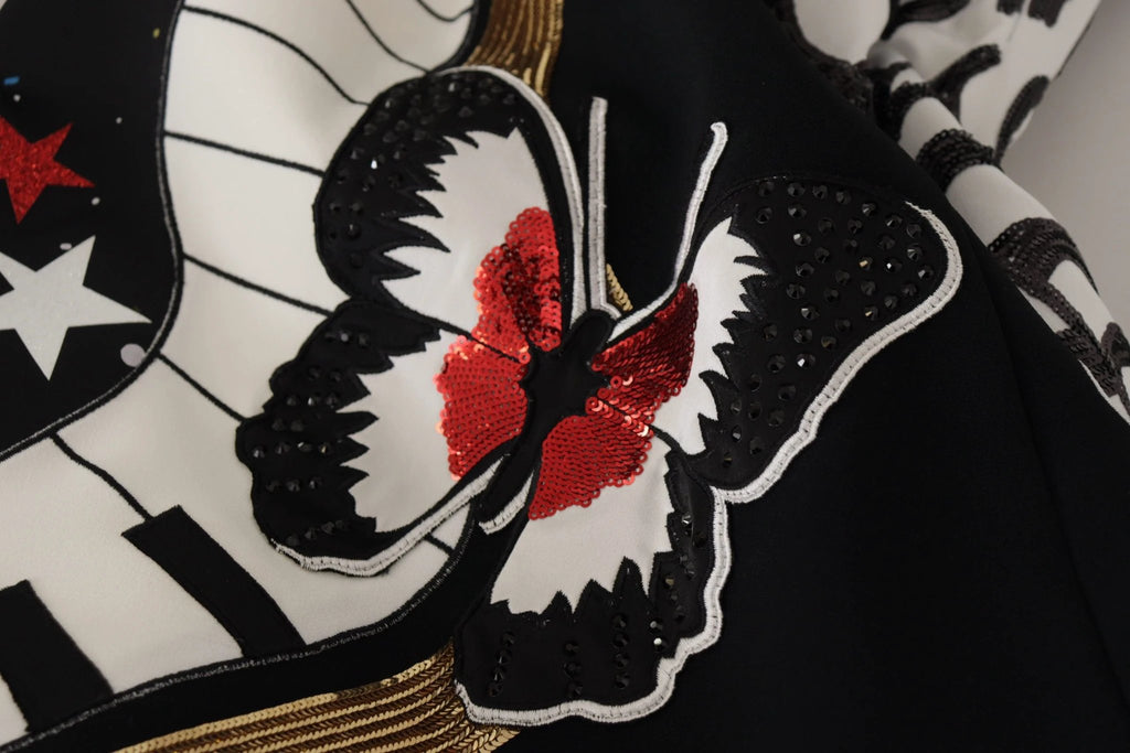 Dolce & Gabbana Black Love Clock Sequined Piano Skirt by Dolce & Gabbana