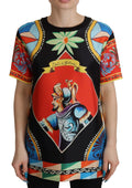 Dolce & Gabbana Multicolor Soldier Carretto Silk Top T-shirt by Dolce & Gabbana