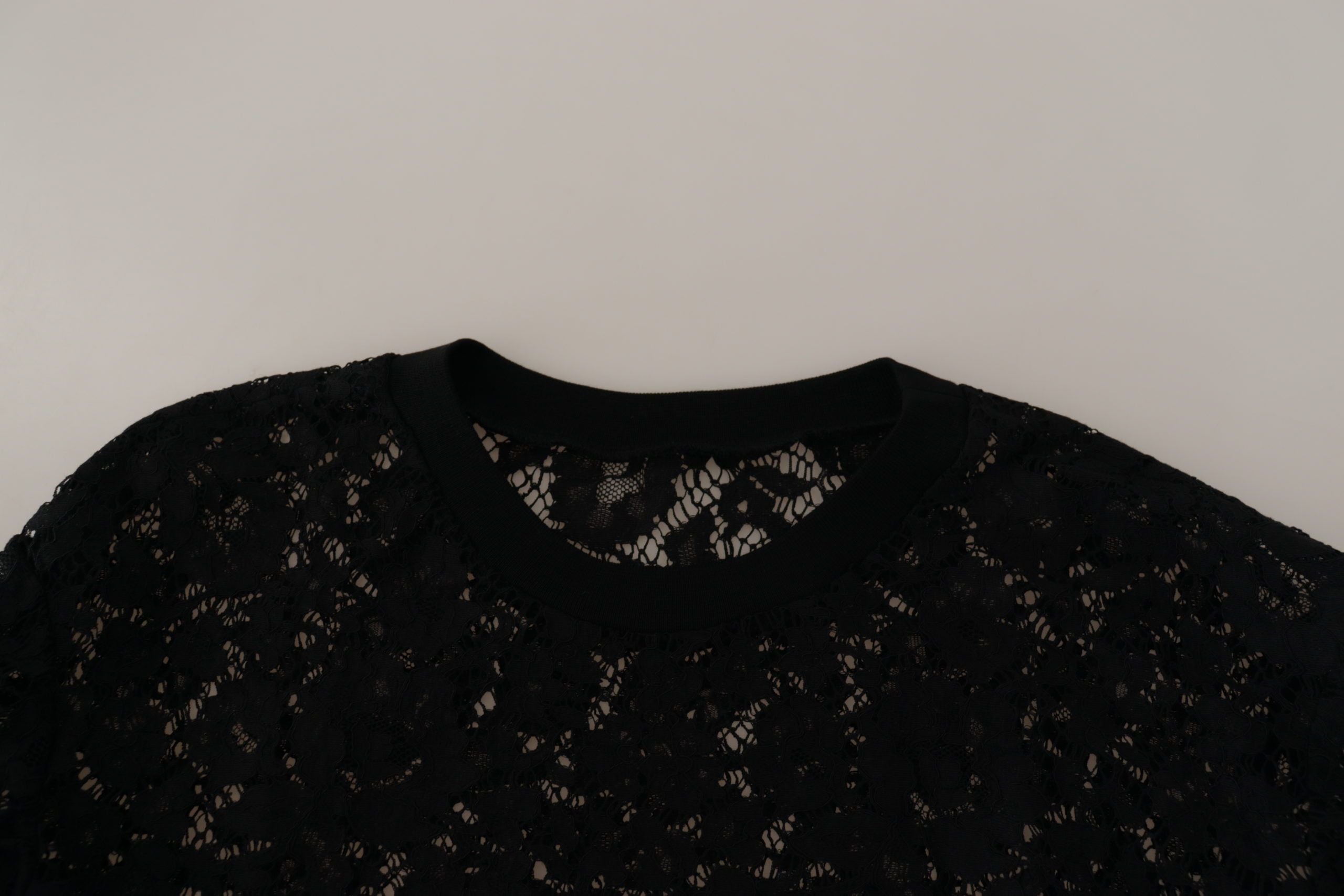 Dolce & Gabbana Black Floral Lace Pullover Sicily Blouse by Dolce & Gabbana