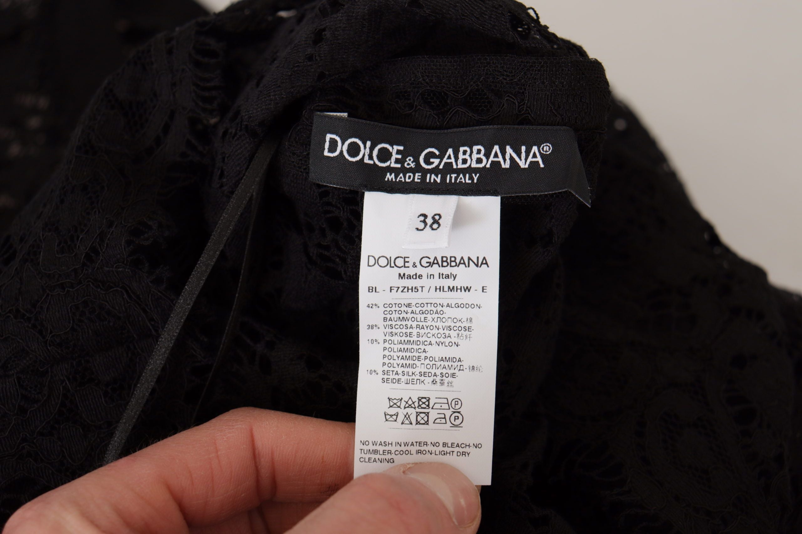 Dolce & Gabbana Black Floral Lace Pullover Sicily Blouse by Dolce & Gabbana