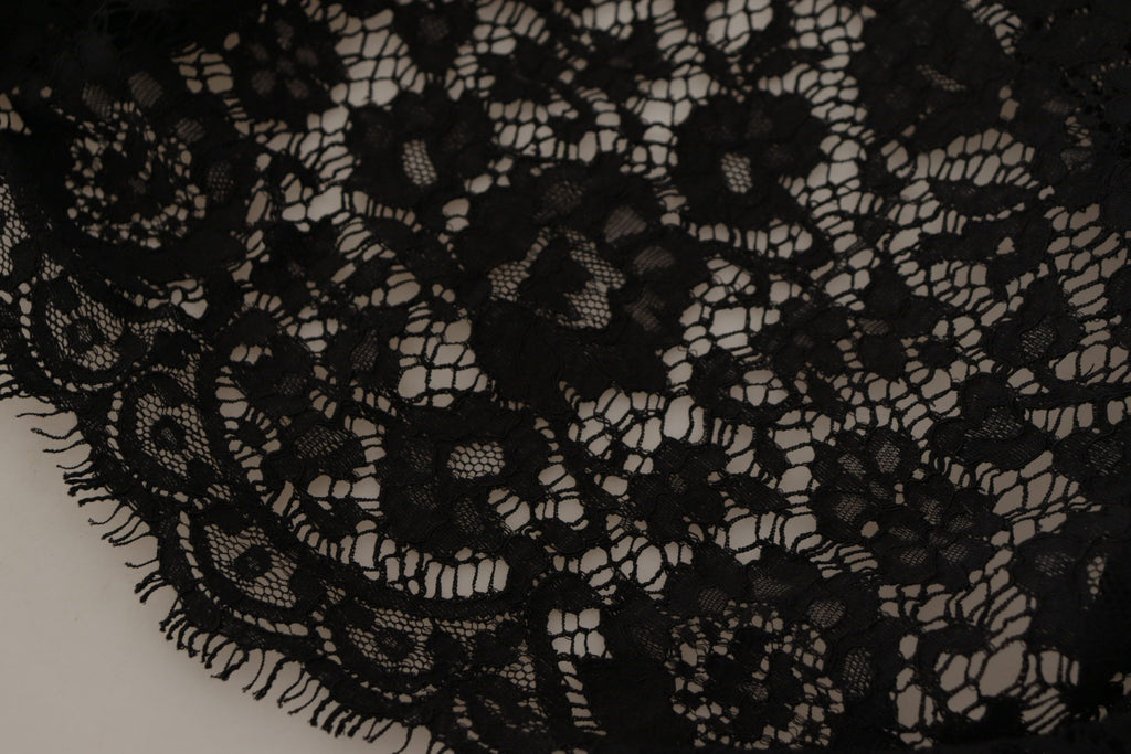 Dolce & Gabbana Black Floral Lace Pullover Sicily Blouse by Dolce & Gabbana