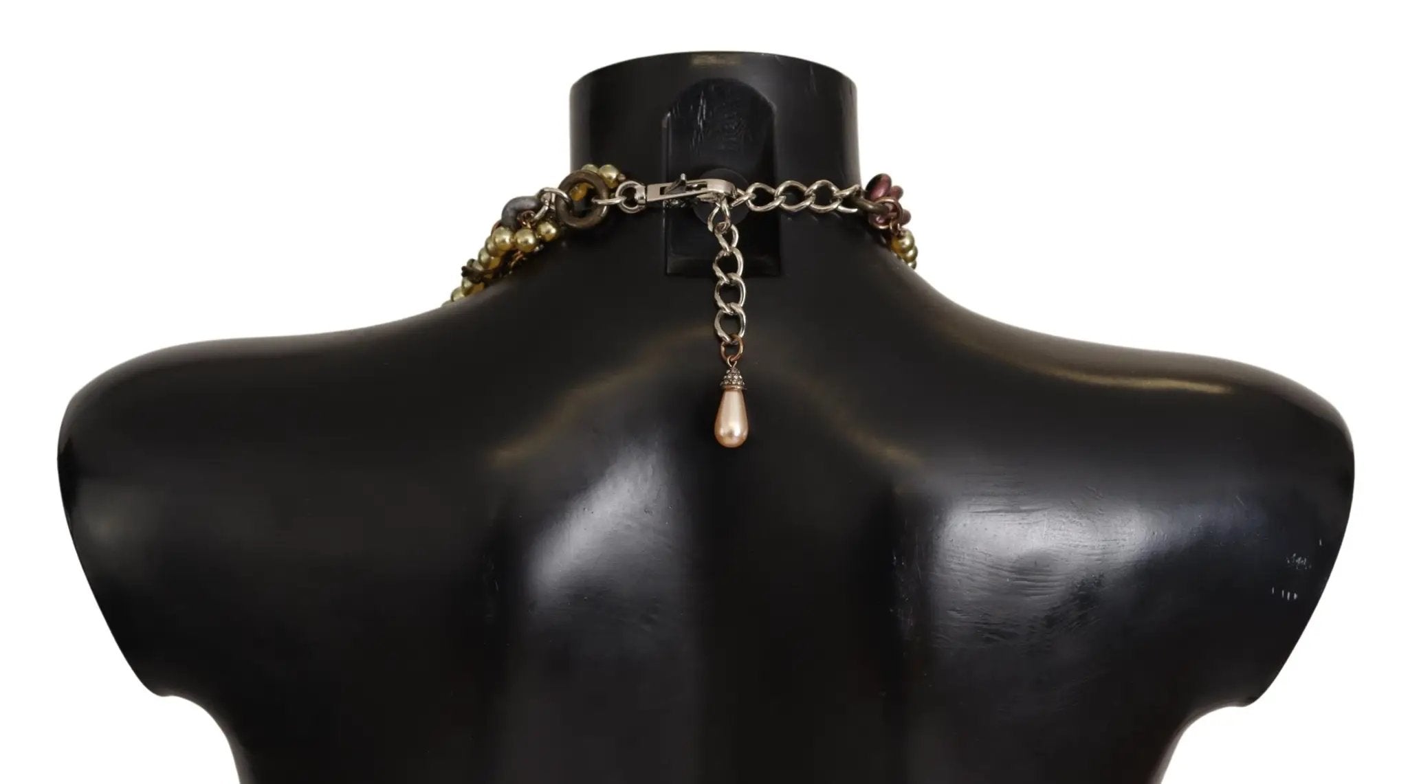Collier Dolce &amp; Gabbana en laiton doré et cristal à motif floral de Sicile