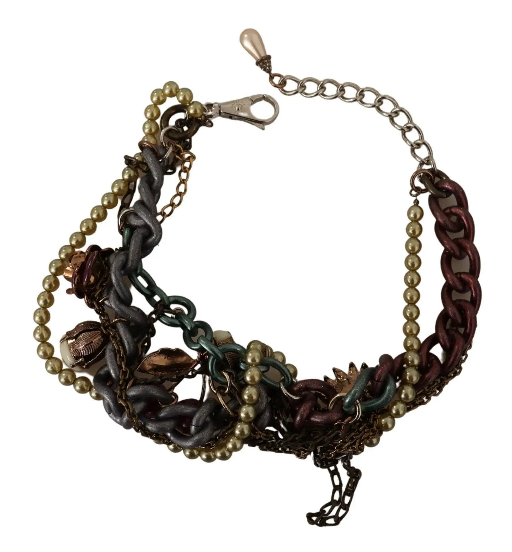 Collier Dolce &amp; Gabbana en laiton doré et cristal à motif floral de Sicile