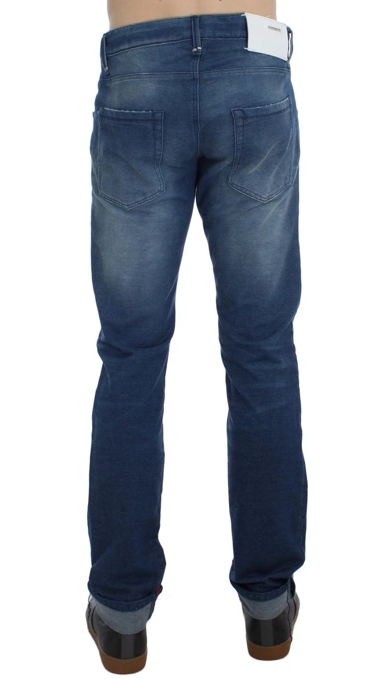 Jean slim en denim bleu délavé et coton stretch Acht