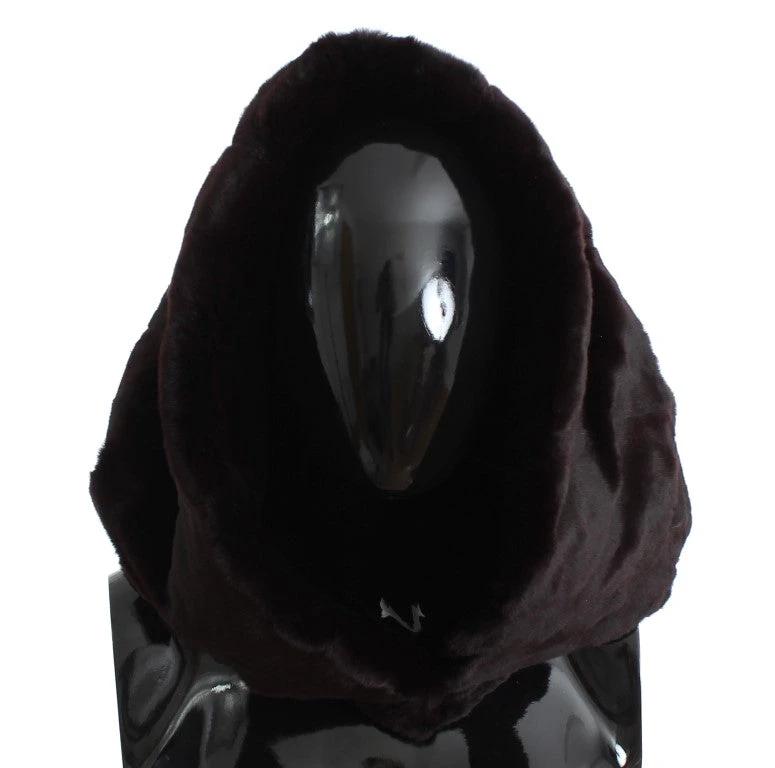 Dolce & Gabbana Purple Weasel Fur Crochet Hood Scarf Hat by Dolce & Gabbana