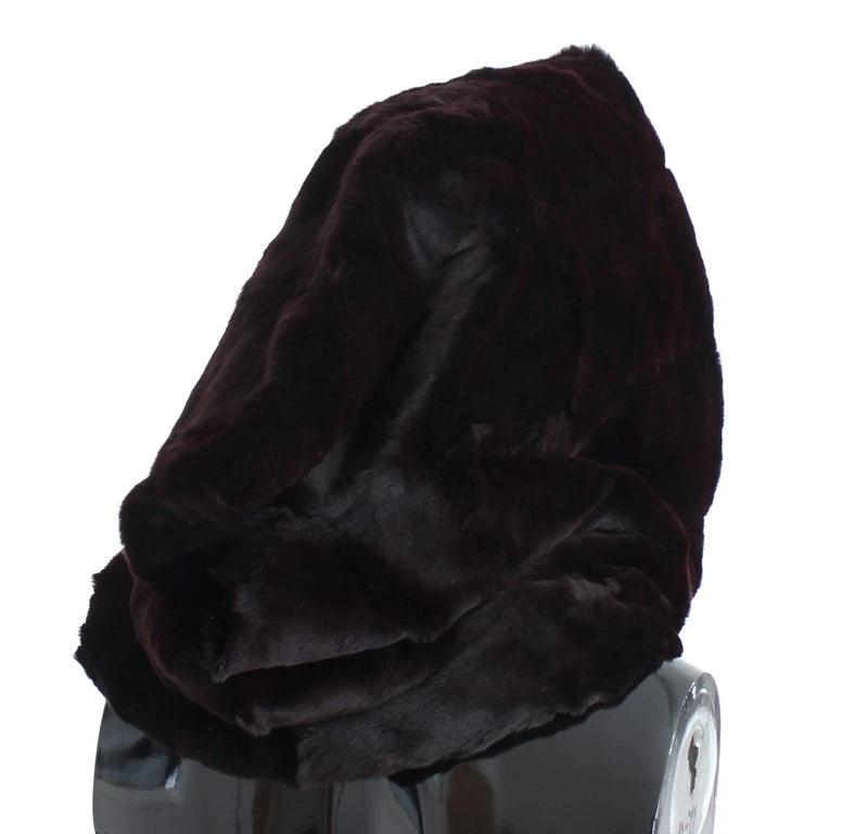 Dolce & Gabbana Purple Weasel Fur Crochet Hood Scarf Hat by Dolce & Gabbana