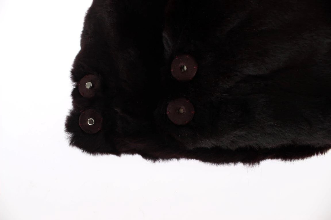 Dolce & Gabbana Purple Weasel Fur Crochet Hood Scarf Hat by Dolce & Gabbana