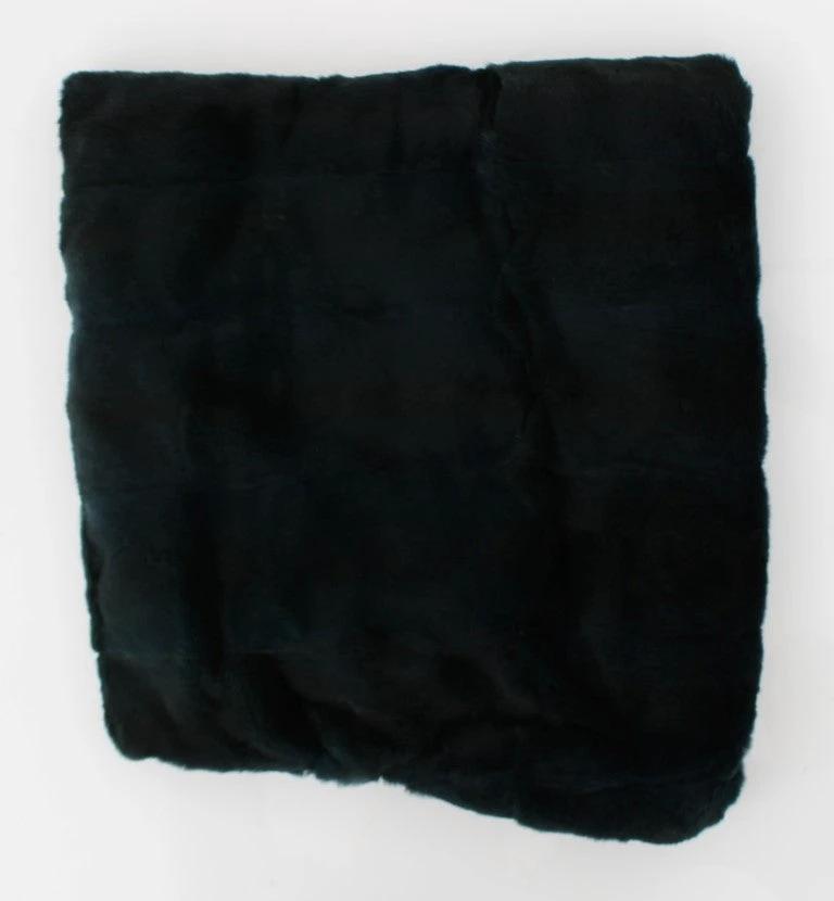 Dolce & Gabbana Green Weasel Fur Crochet Hood Scarf Hat by Dolce & Gabbana