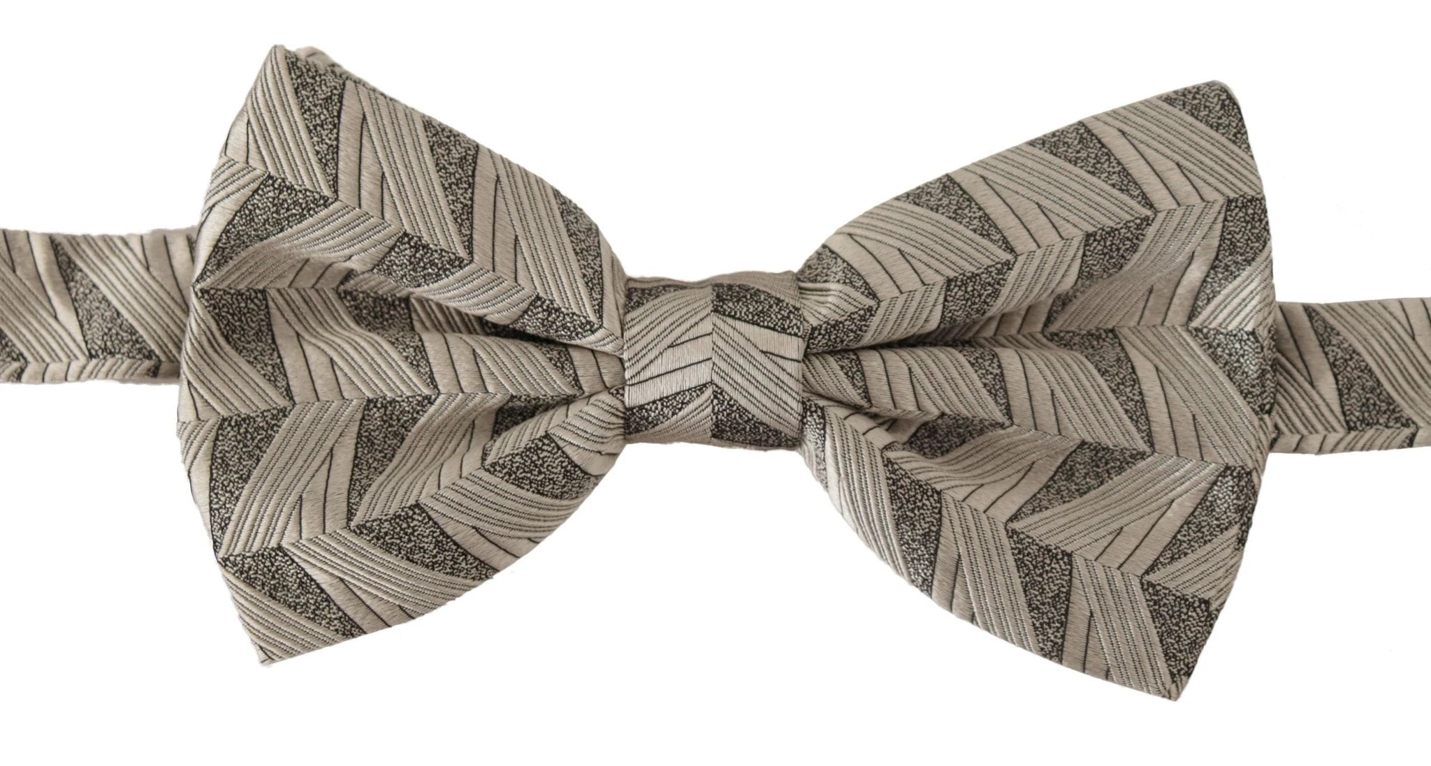 Dolce & Gabbana Gray 100% Silk Adjustable Neck Papillon Bow Tie by Dolce & Gabbana